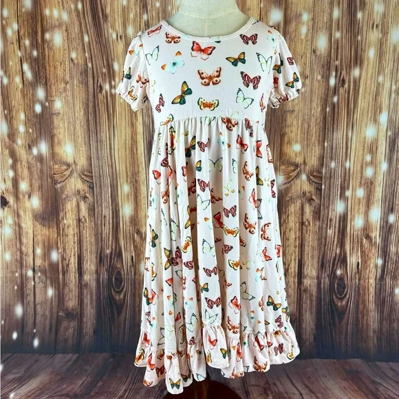 モ*フ様 Bonjour diary Butterfly Dress 8y Bonjour Diary Blue Garden Butterfly Dress – Ladida